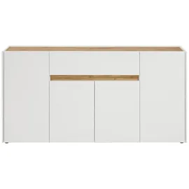 Lomadox CRISP-61 Sideboard 170 x 87 x 40 cm weiß/Wotan Eiche Nb.
