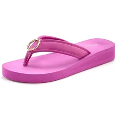 Badezehentrenner, Sandale, Pantolette, Badeschuh mit Ringapplikation "Italy" VEGAN, Gr. 43, pink, , 91180656-43