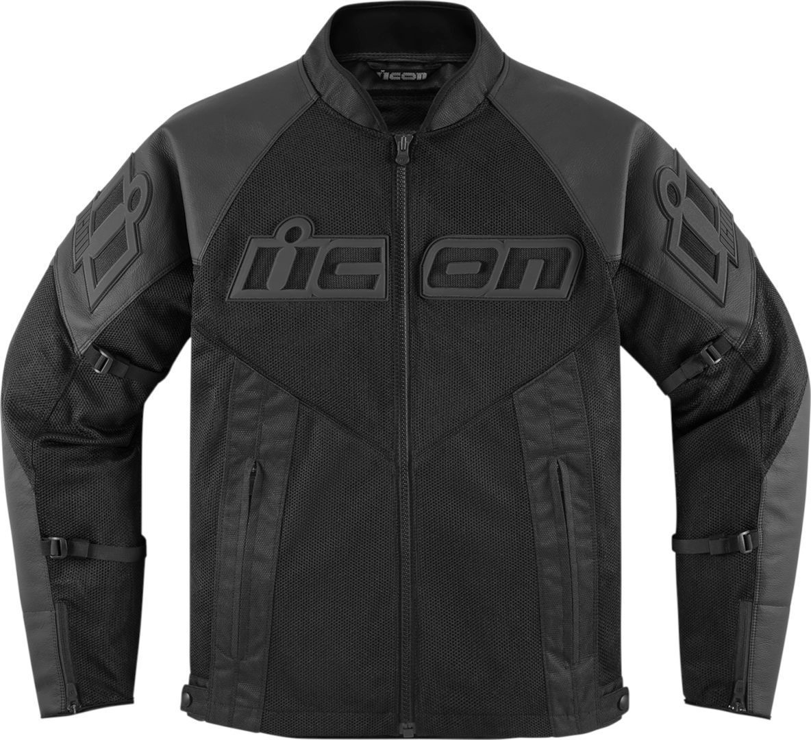 Icon Mesh AF Motorfiets lederen jas, zwart, L