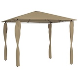 vidaXL Pavillon mit Pfostenabdeckungen 3x3x2,6 m Taupe 160 g/m2