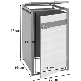 MCW Mülltonnenverkleidung J82 117 x 72 x 98 cm grau