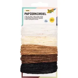 FOLIA Kordel Papier Natur sortiert 12220 5 Farben á 5m