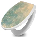 Banjado Toilettendeckel Mit Absenkautomatik WC-Sitz Soft Close Weiß Hygienischer Duroplast Leichte Montage Mit Motiv Patina Grün