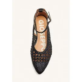 Gioseppo Damen Ballerinas mit feiner Spitze, Blau, Schwarz, 38 EU