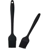2 Stück Silikon Backpinsel,Hitzebeständige Küchenpinsel,Silikonpinsel,Backe Grillpinsel für Kuchen Desserts Fleisch BBQ Schwarz