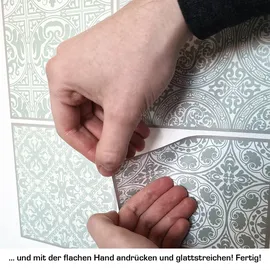 Queence Fliesenaufkleber QUEENCE "Kachel mit Zitronen", gelb, B:15cm H:15cm T:0,2cm, Fliesenaufkleber, selbstklebend, 12er Set