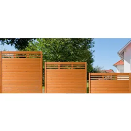 BM Massivholz Sichtschutzzaun-Element Typ 137 180 cm x 180 cm Kirschbaumfarben