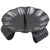 Nklaus Eisen-Dreifußleuchter schwarz Altarleuchter H: 11cm Kerzenhalter mit Dorn groß Linienstruktur 10741