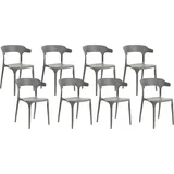 Beliani Beliani, Stühle, Esszimmerstuhl Kunststoff grau 8er Set GUBBIO