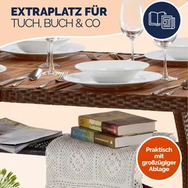 CASARIA Polyrattan Gartentisch 190 x 90 x 74 cm Braun