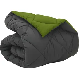 vidaXL Winterbettdecke Grün und Anthrazit 140 cm Mikrofaser