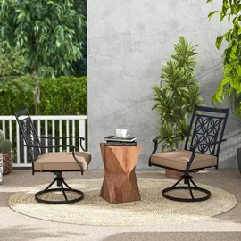 Costway Gartenstuhl 70 x 60 x 92 cm schwarz/khaki 2 St.
