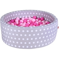 KNORRTOYS Bällebad soft grey white dots inkl. 300 Bälle soft pink