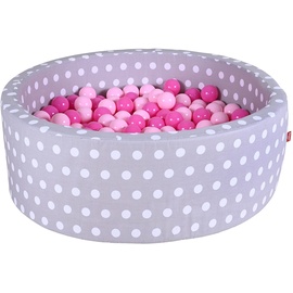KNORRTOYS Bällebad soft grey white dots inkl. 300 Bälle soft pink
