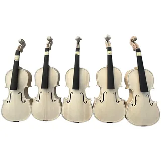 YoungMonic 4/4 Violine in voller Größe, weiße Violine, unlackiert, Flammenahornrückseite, handgefertigt (Flammenahorn)