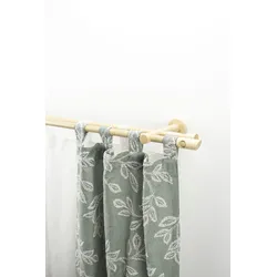 Gardinenstange GARESA "PILA", beige (natur), L:110cm Ø:20mm, Holz, Gardinenstangen, Vorhanggarnitur, verlängerbar, Knopf mit Ausschnitt, ohne Ringe