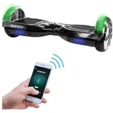 ROBWAY W1 Hoverboard für Erwachsene und Kinder, 6,5 Zoll, Self-Balance, Bluetooth, App, 700 Watt, LEDs (Dark Matter)
