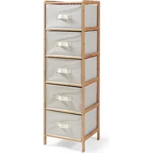 [en.casa] Kommode Maldon 122 x 37 x 35 cm 5-tlg. Natur/Beige