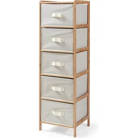 [en.casa] Kommode Maldon 122 x 37 x 35 cm 5-tlg. Natur/Beige