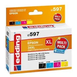 edding kompatibel zu Epson 34XL schwarz + 34 CMY