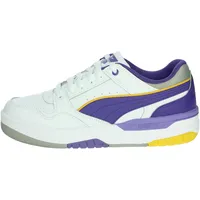 Puma Unisex Rebound Retro Sneaker, White-Team Violet-Yellow Sizzle, 40.5
