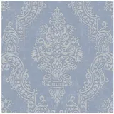 Profhome Barock Tapete Ornament 0,53 m x 10 m 5,33 m2 Violett/Weiß 397652-GU