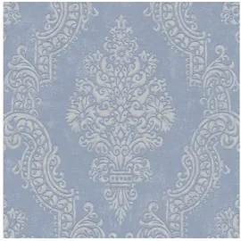 Profhome Barock Tapete Ornament 0,53 m x 10 m 5,33 m2 Violett/Weiß 397652-GU