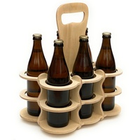 Bierträger Holz 6 Flaschen Flaschenträger 6er Flaschenkorb Männerhandtasche Bier