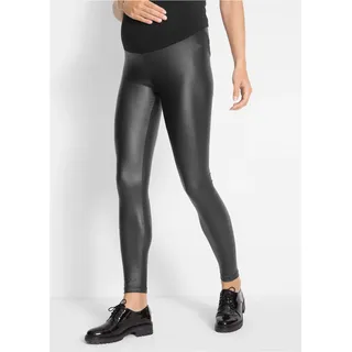 bonprix Elastische Umstands-Leggings in Lederoptik Skinny, schwarz