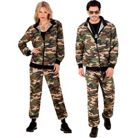 Widmann - Kostüm Trainingsanzug, camouflage, Bundeswehr, Militär, Army, Soldat, 80er Jahre Outfit, Jogginganzug, Bad Taste Outfit