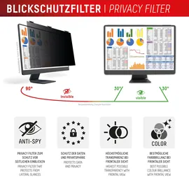 Displex Privacy Safe Blickschutzfilter 24" Schwarz