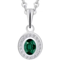 Ketten-Anhänger VIVANCE "0,04 ct Diamant Brillant Smaragd Anhänger aus 585 Weißgold", silber, Schmuckanhänger, Damen, 0.04 ct mit Diamant, Weißgold 585-Diamanten, Weißgold 585, Diamanten, Damen Gold Schmuck