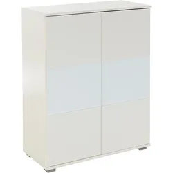Hochkommode PRIESS, weiß (weiß, weißglas), B:82cm, Sideboards, Türkommode