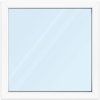 Fenster 100x100 cm, Kunststoff Profil aluplast IDEAL® 4000, Weiß, 1000x1000 mm, einteilig festverglast, 2-fach Verglasung, individuell konfigurieren