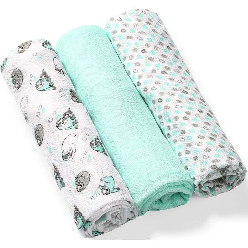BabyOno Take Care Natural Diapers Stoffwindeln 70 x 70 cm Mint 3 St.