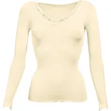 NINA VON C. Damen-Unterhemd, Langarm Feinripp Creme Größe 38 - 38