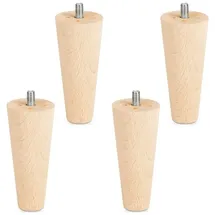 SO-Tech 4er Set Möbelfüße Buche Massiv Ø 45 / 25 mm Höhe 100 Mm