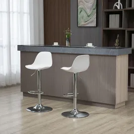 Homcom Barhocker 2er-Set 40 x 42 x 82-104 cm Weiß