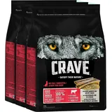 Crave Premium Trockenfutter Rind mit Knochenmark & Urgetreide 3 x 2,8 kg