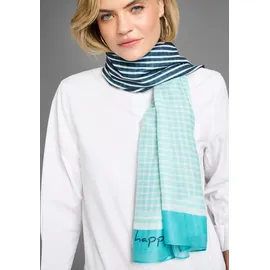 LAURA SCOTT Modetuch in petrol-weiß & Schriftdesign - NEW