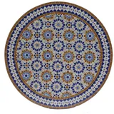 Casa Moro Gartentisch Marokkanischer Mosaiktisch Ankabut Braun Ø 100cm (rund mit Gestell H 73 cm Kunsthandwerk aus Marrakesch, Mediterraner Gartentisch Esstisch Balkontisch Bistrotisch MT2224), Handmade braun