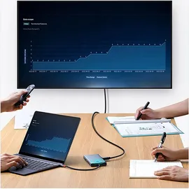 Baseus HUB PortalJoy Series 13in1 USB-C - 2x HDMI / DP / VGA / USB-A 3.1 / USB-C 3.1 / USB-A 2.0 / P (USB-C, 13 Ports), Dockingstation / USB Hub, Grau