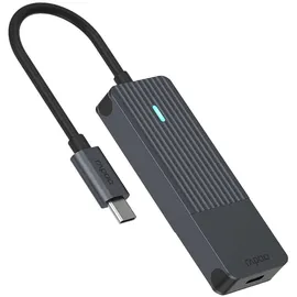 Rapoo USB-C Hub grau USB-C auf USB-A und USB-C