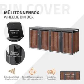 ML-Design Mülltonnenbox 4er 264 x 80 x 116,3 cm anthrazit