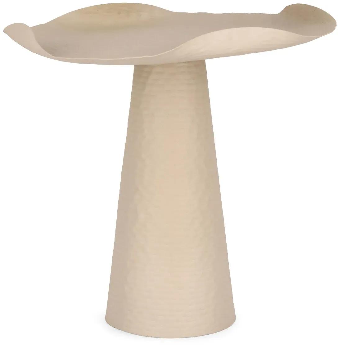 Beistelltisch Lalita aus Metall, rundes Design, beige, pulverbeschichtet, Ø 46 cm