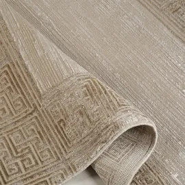 Sehrazat Teppich SEHRAZAT "Venus 7798", beige (beige, creme), B:200cm H:11mm L:300cm, Obermaterial: 60% Polyester, 40% Polypropylen, Teppiche, Teppich, Kurzflor, Orient Vintage Optik, mit Fransen, Wohnzimmer