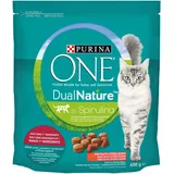 Purina One Dualnature Kroketten für Katzen, sterilisiert, reich an Rindfleisch und mit natürlicher Spirulina, 400 g