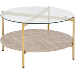 Couchtisch LOVELL Sicherheitsglas Gold