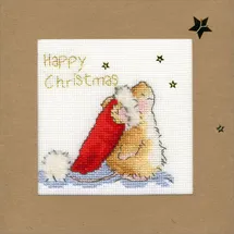 Bothy Threads Grußkarte Kreuzstich-Set Sterne beobachten, 10x10cm, XMAS20, Zählmuster