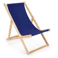 Holz Sonnenliege Strandliege Liegestuhl aus Holz Gartenliege (blau)
